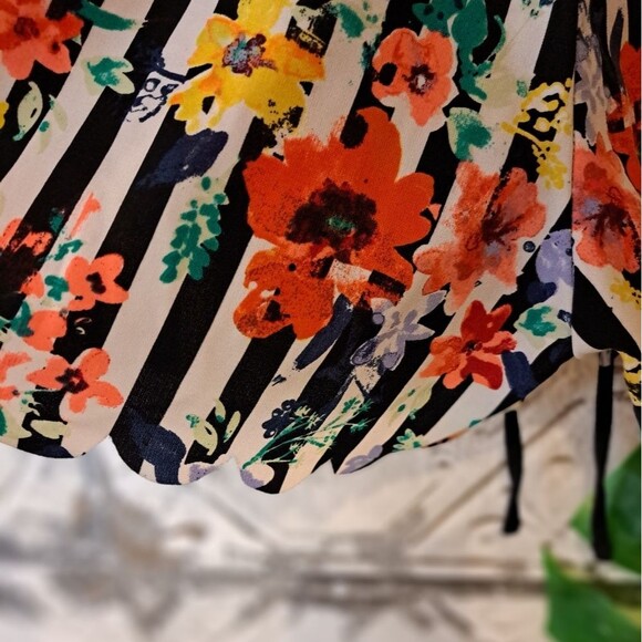 Gilligan & O’Malley Sleep Shorts Stripe Floral Size XS - Picture 3 of 10